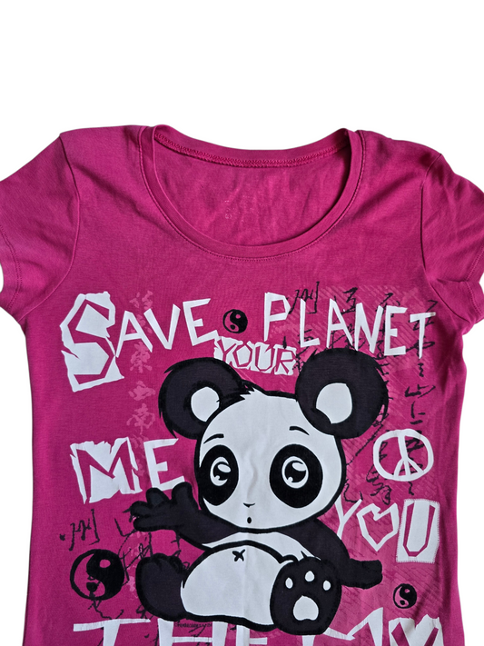 2000s vintage scene graphic pink tee