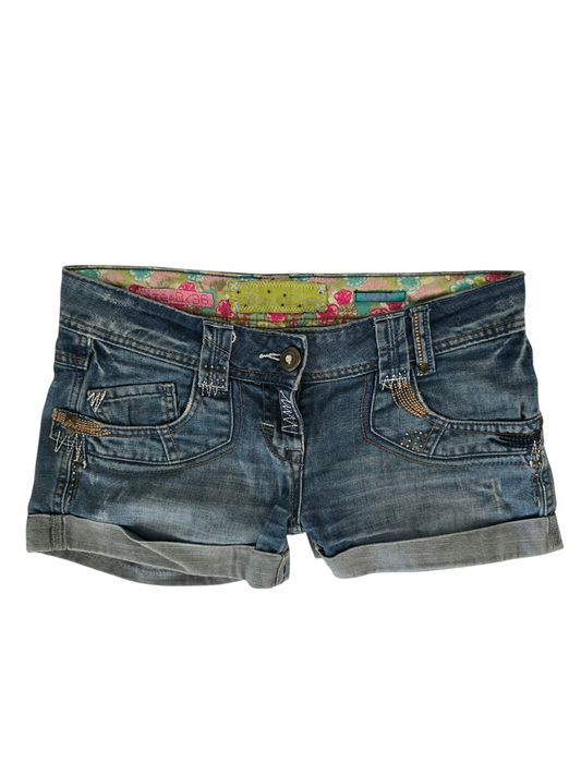 2000s vintage whimsical rise denim short - zimfriperie