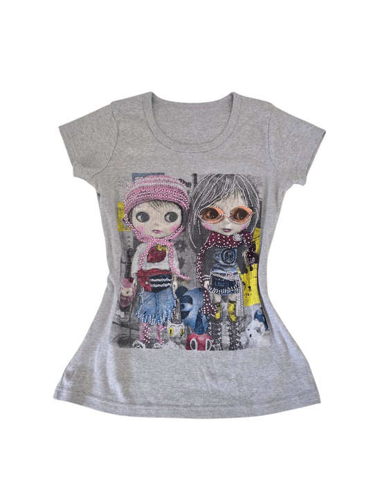 00s vintage softgrunge printed Blythe top