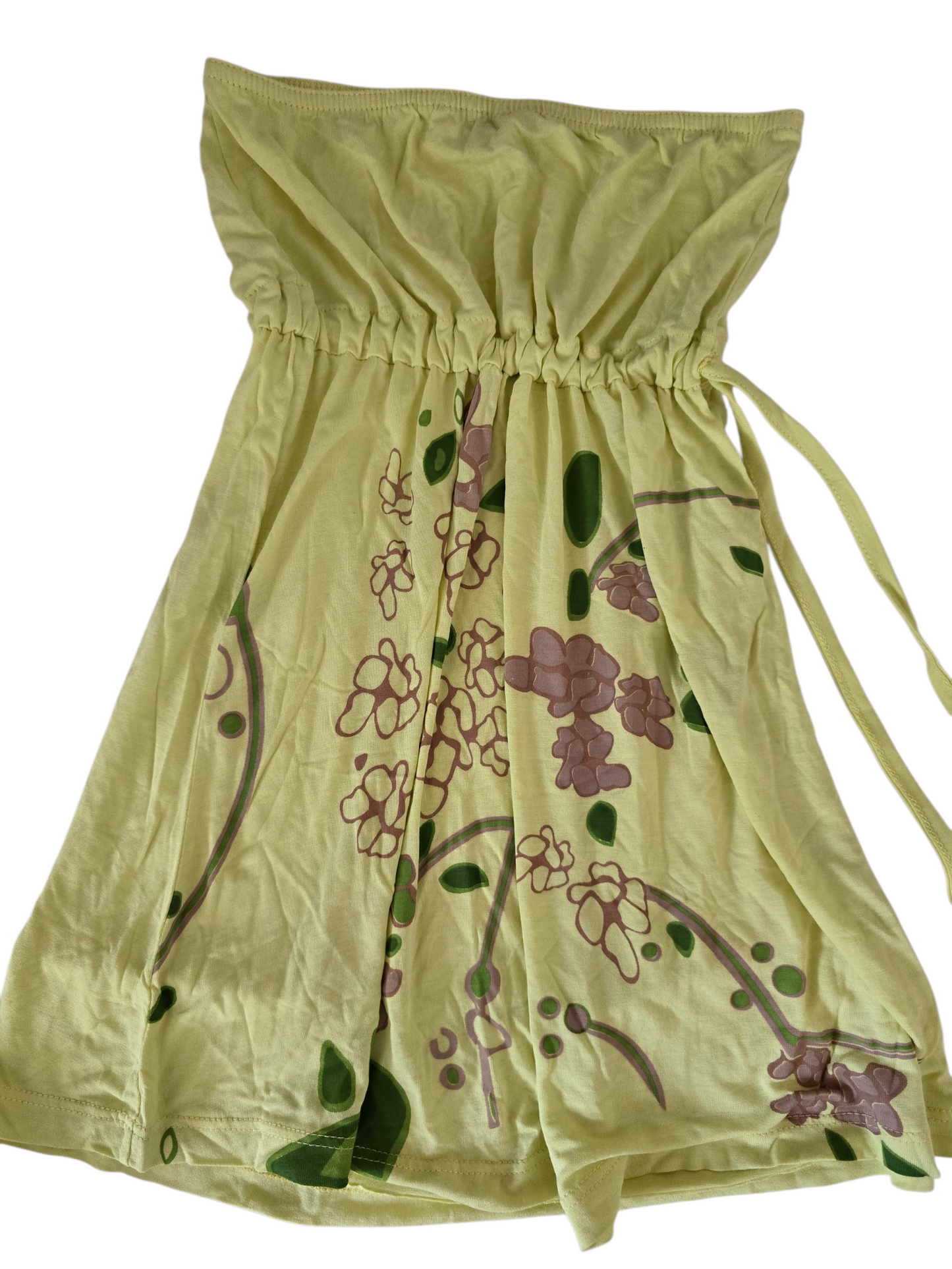 2000s vintage fairy strapless yellow top