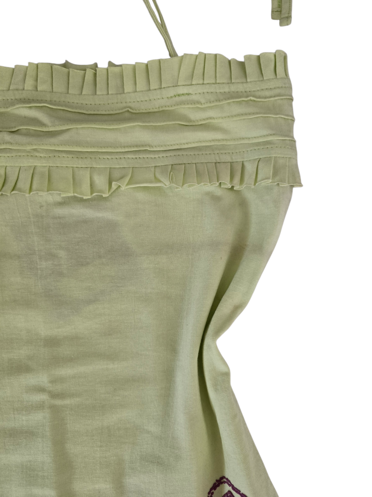 2000s vintage fairy boho green backless top