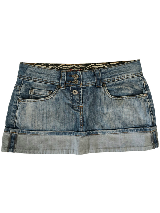 2000s vintage mcbling low rise denim mini skirt - zimfriperie