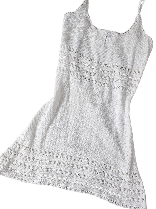 Y2k vintage bohemian crochet knit dress