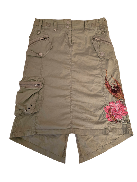 2000s vintage whimsical cargo asymetric skirt