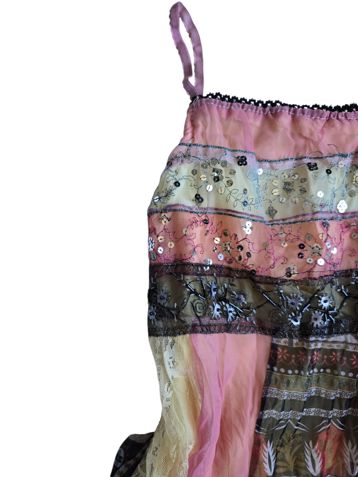 2000s vintage fairy boho sequins top