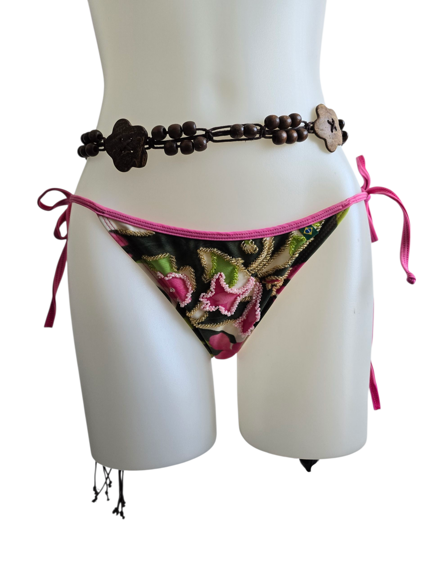 Y2k vintage bohemian wood belt