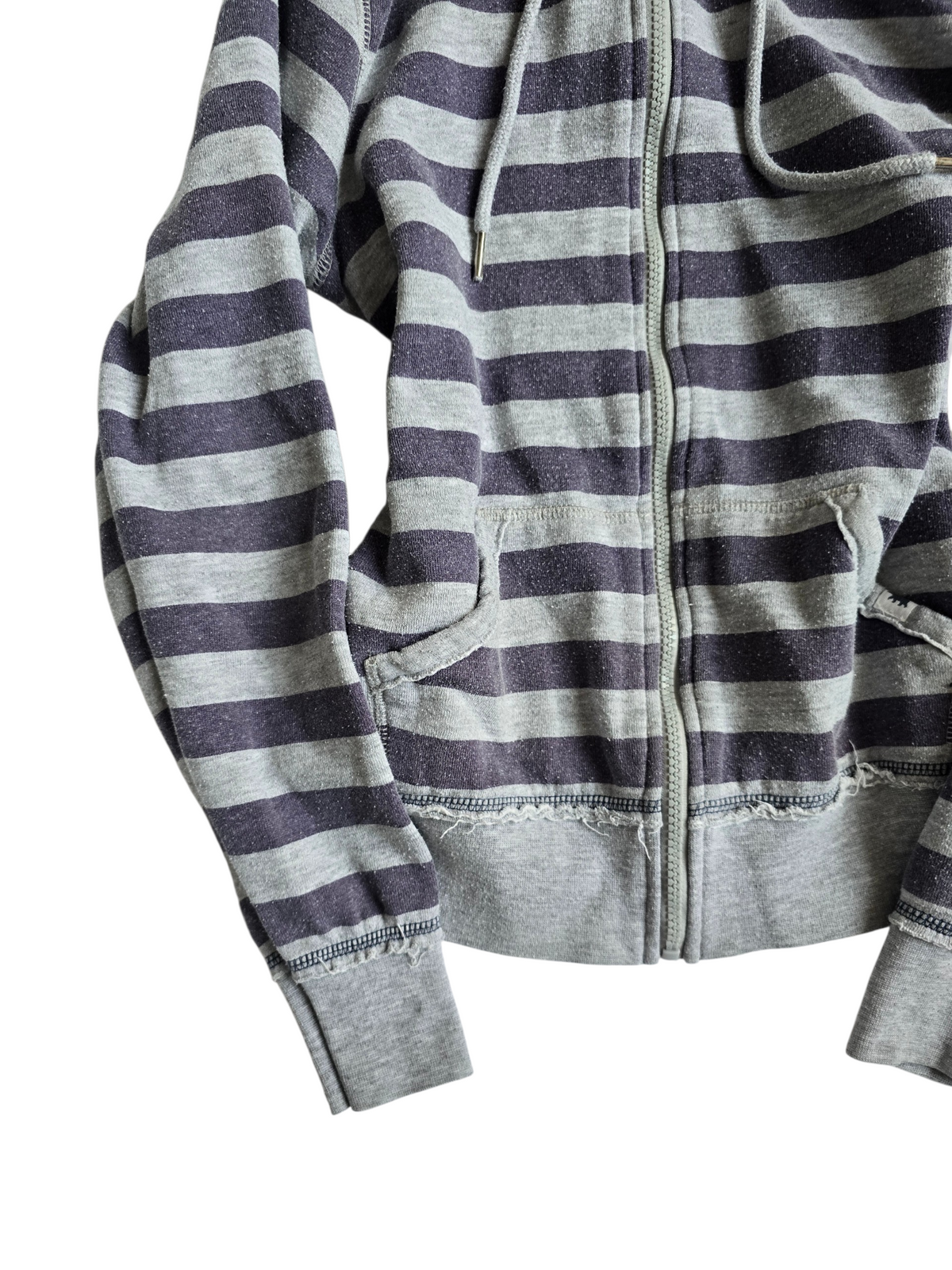 2000s vintage indie sleaze striped zip sweater
