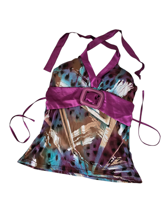 Y2k vintage bohemian backless top