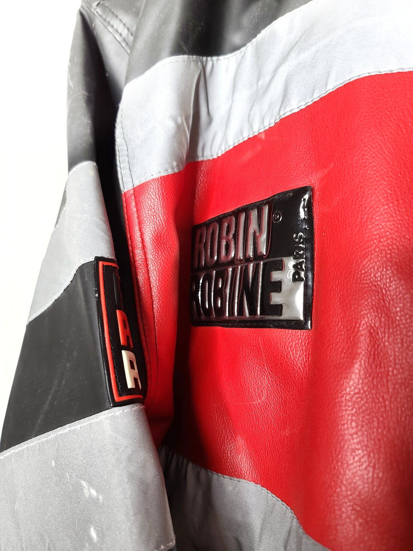 Veste vintage Robin robine noire et rouge - zimfriperie