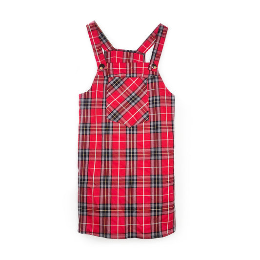 Robe salopette tartan rouge - zimfriperie