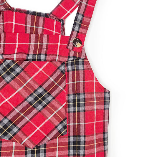 Robe salopette tartan rouge - zimfriperie