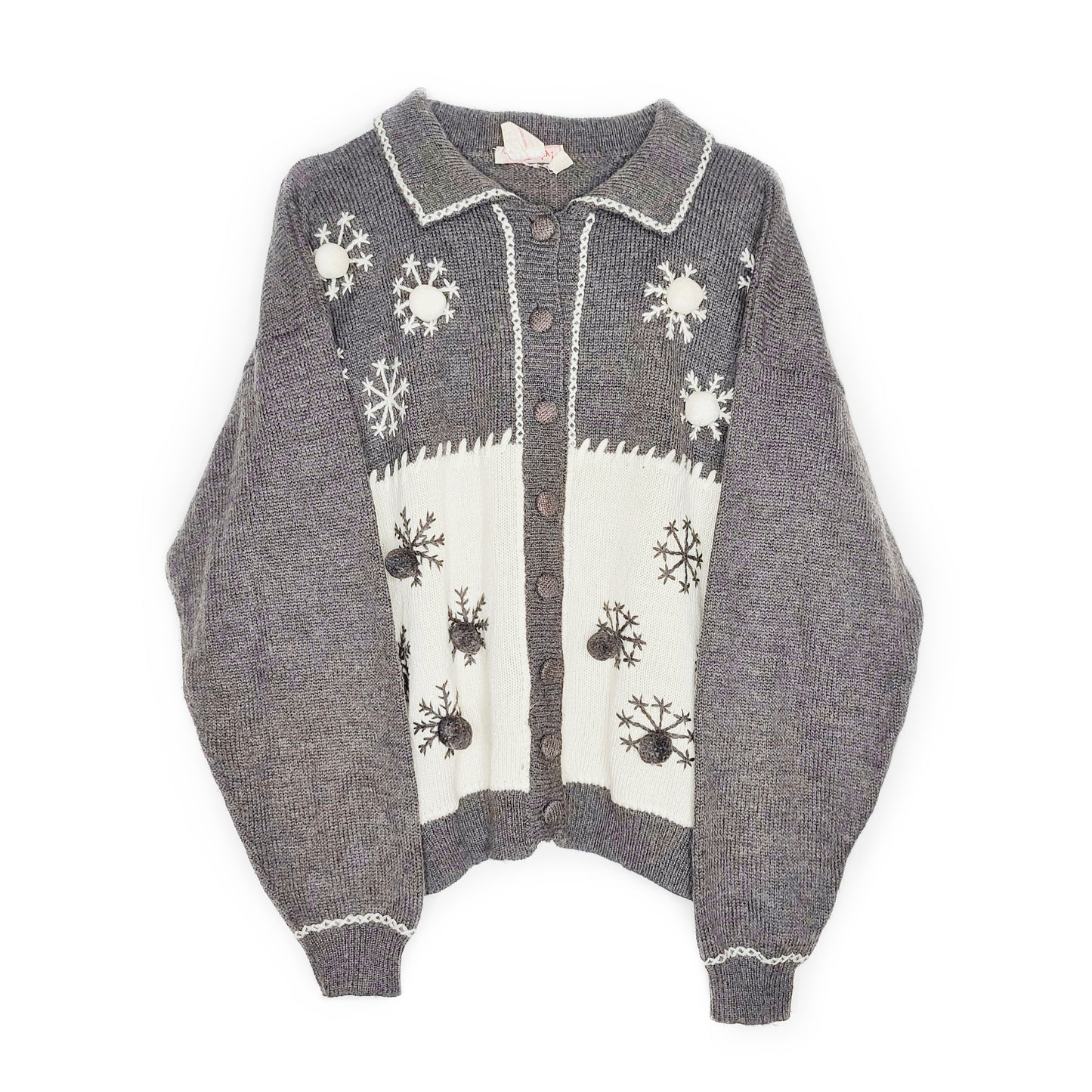 Cardigan hiver vintage kitch paris brode cute kawaii noel christmas sweater