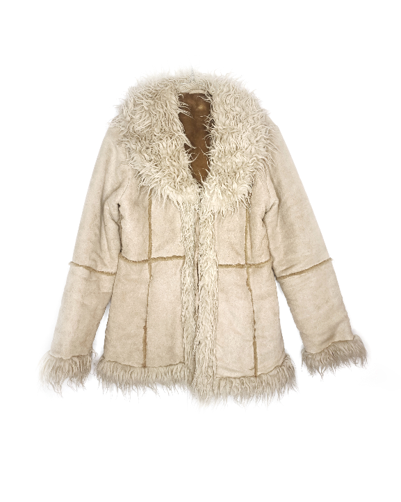 Manteau afghan vintage crème - zimfriperie