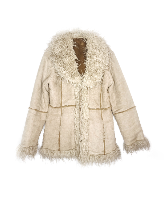 Manteau afghan vintage crème - zimfriperie