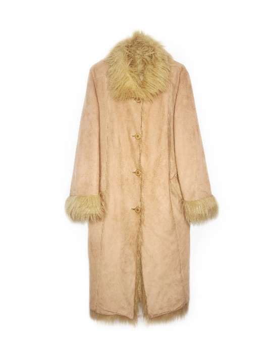 Long manteau afghan vintage camel - zimfriperie
