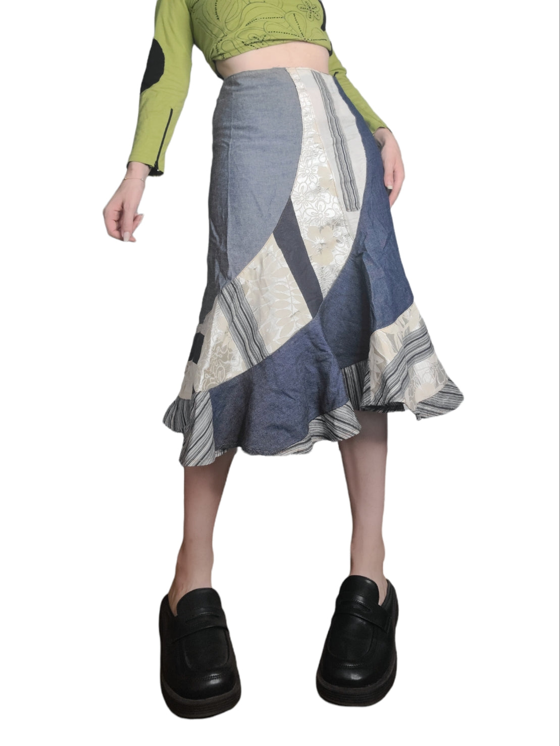 Longue jupe patchwork harajuku