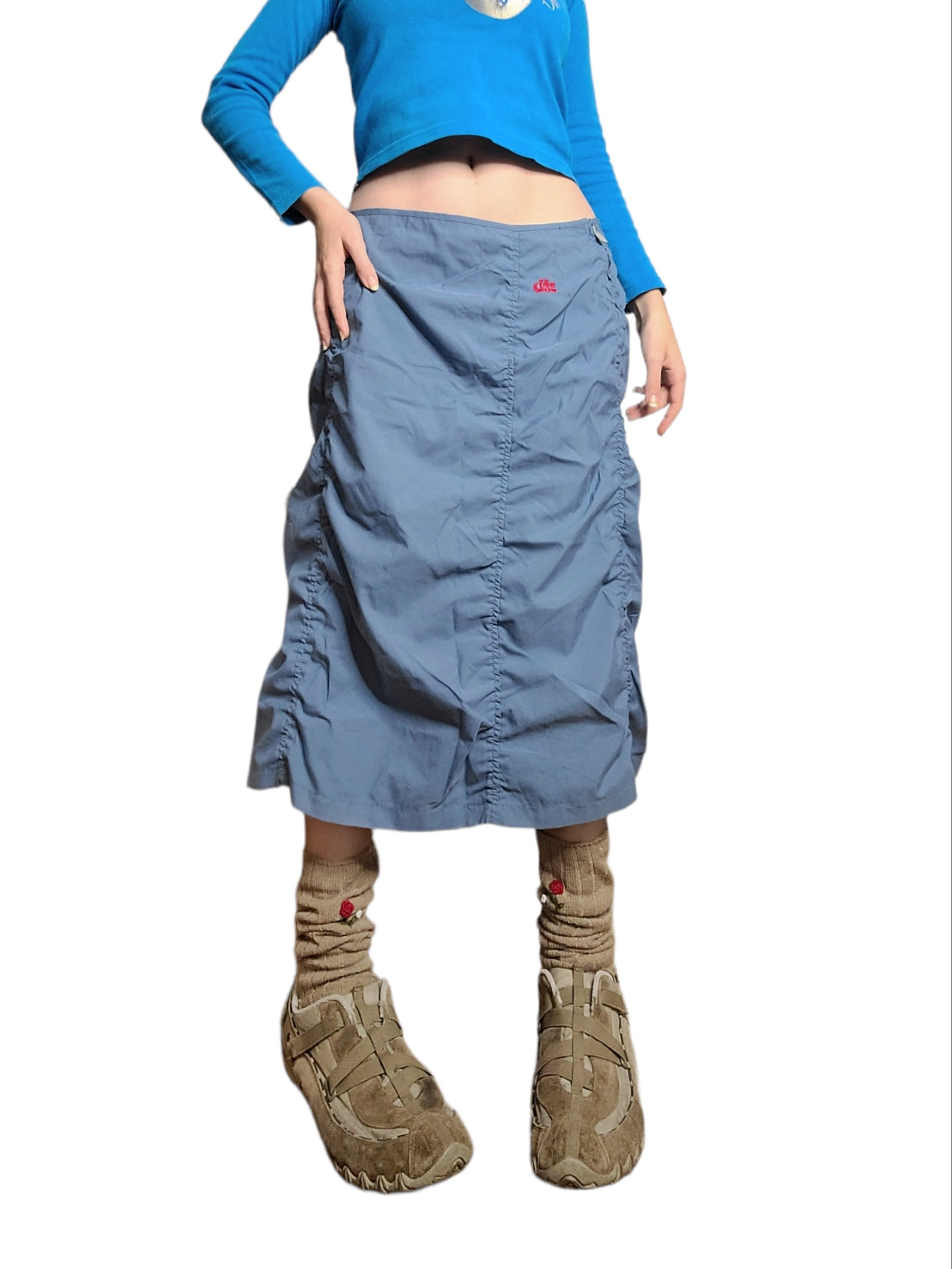 Blue techwear skirt