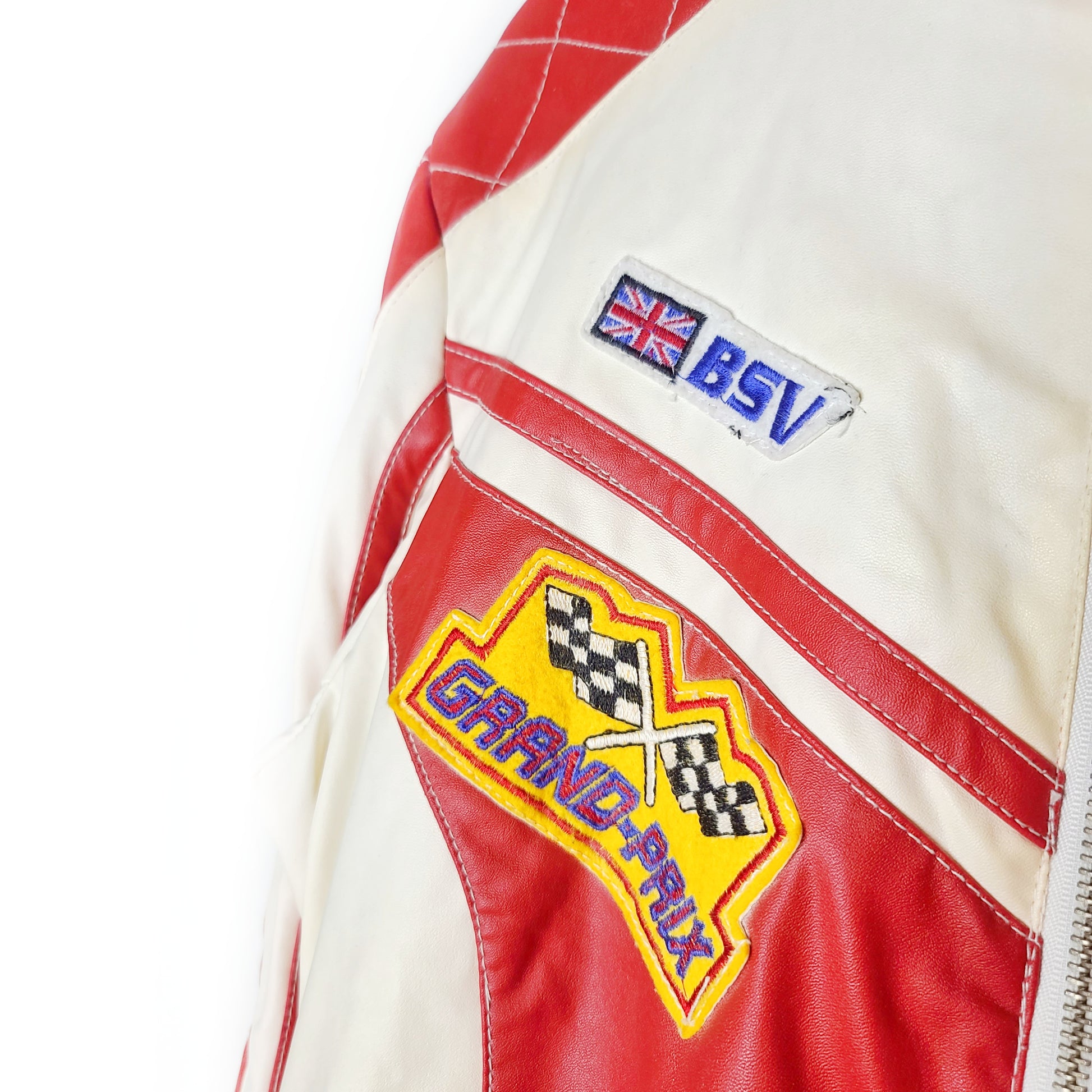 Blouson rouge vintage raiders similicuir - zimfriperie