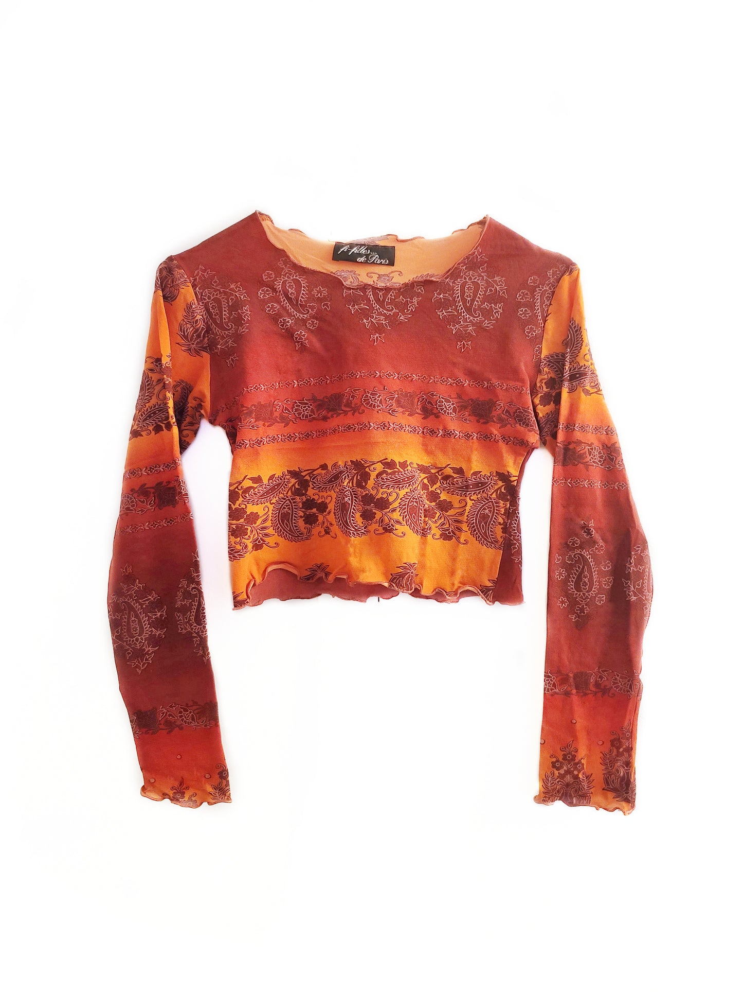 Top mesh vintage y2k girly bratz made in france paris 2000s 00s alternatif indie croptop stretch aesthetic