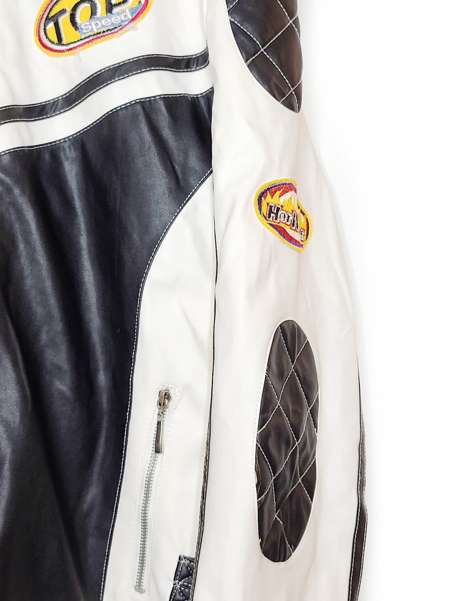 Veste vintage motard similicuir - zimfriperie