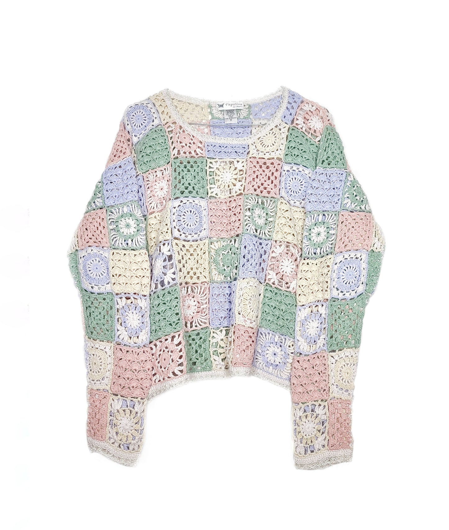 Pull vintage granny square pastel - zimfriperie
