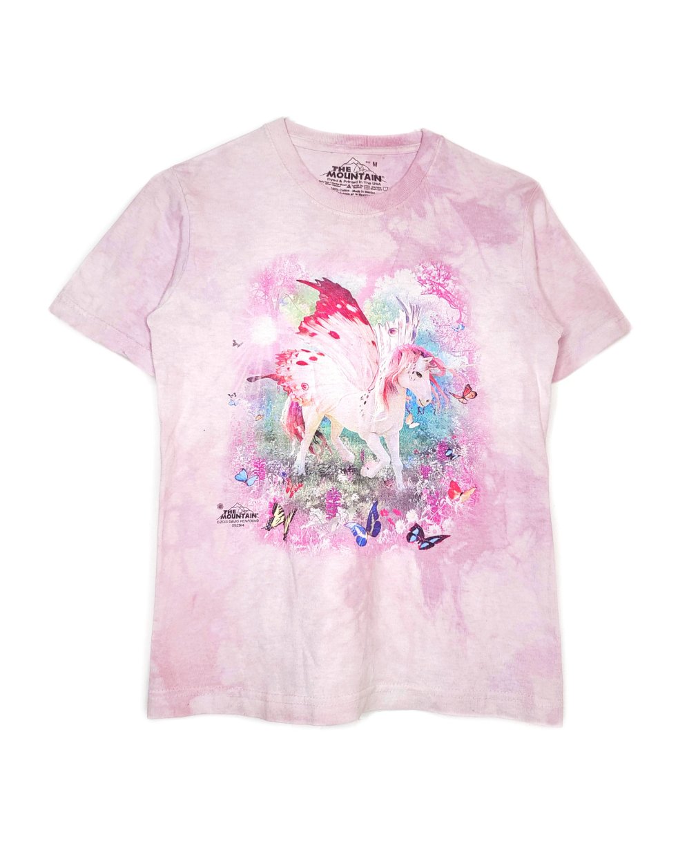 Babytee rose vintage y2k 2000s rose imprime licorne papillon kidcore girly fairy