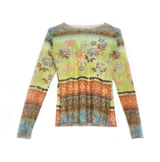 Mesh top vintage y2k archive bohem cyber 2000s imprime