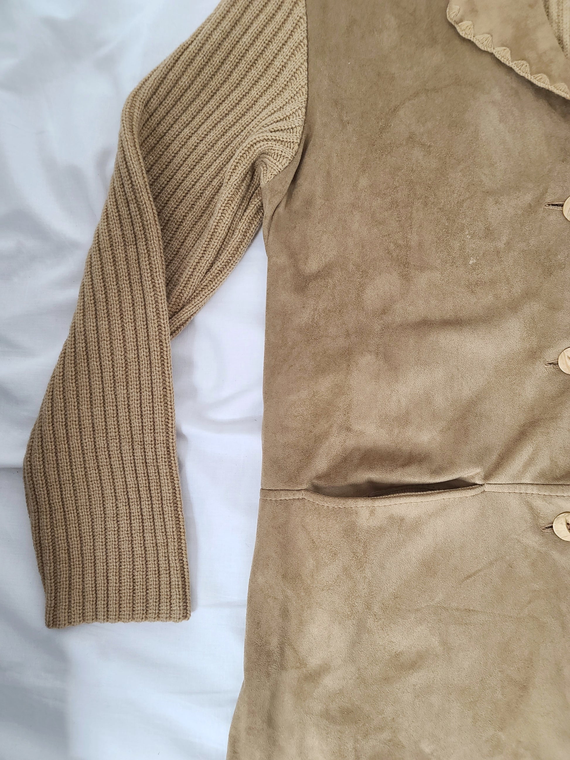 Cardigan vintage bohem en suedine - zimfriperie