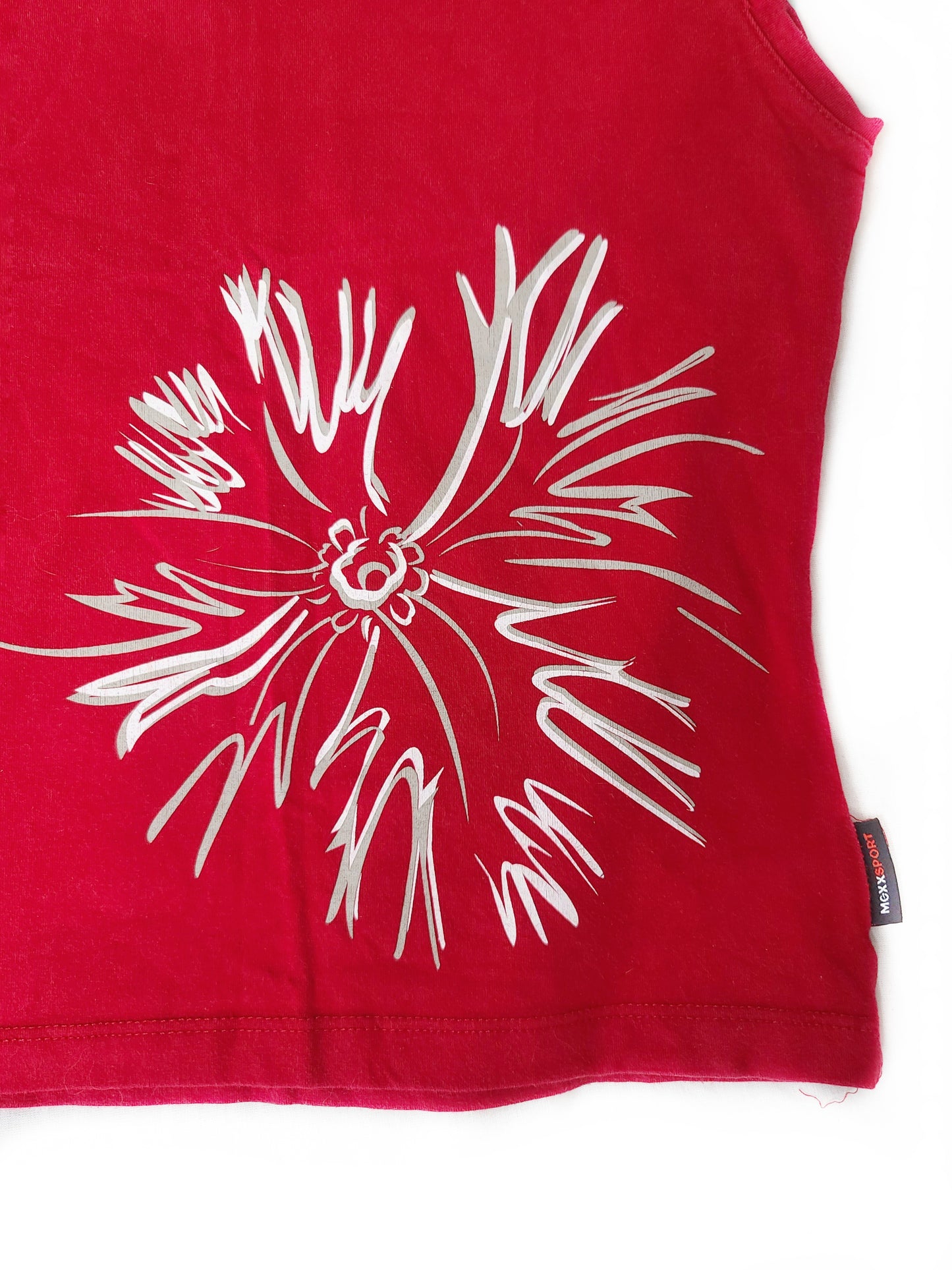 Red graphic tank top