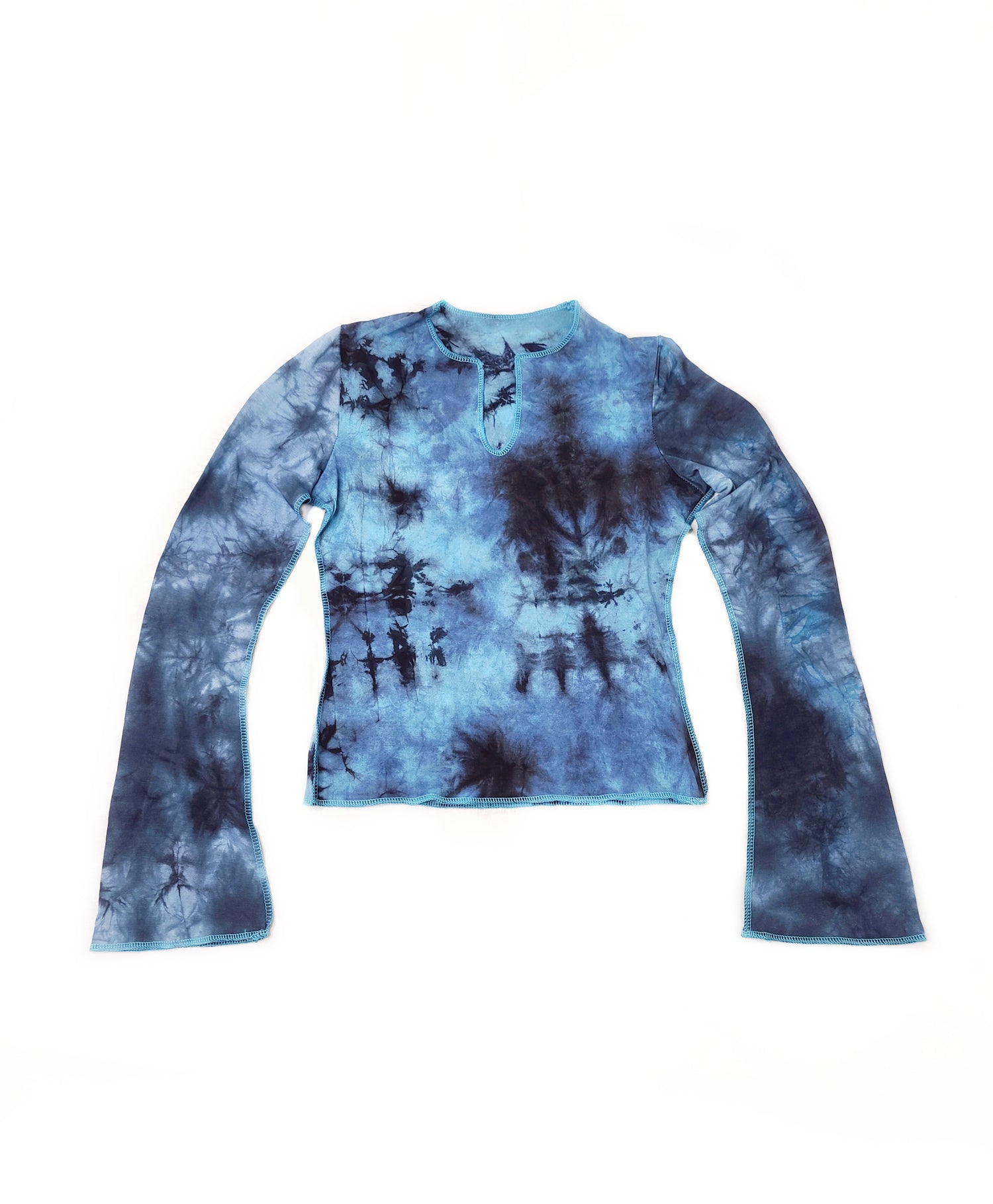 Top grunge tie and dye 90s vintage bleu y2k cybercore