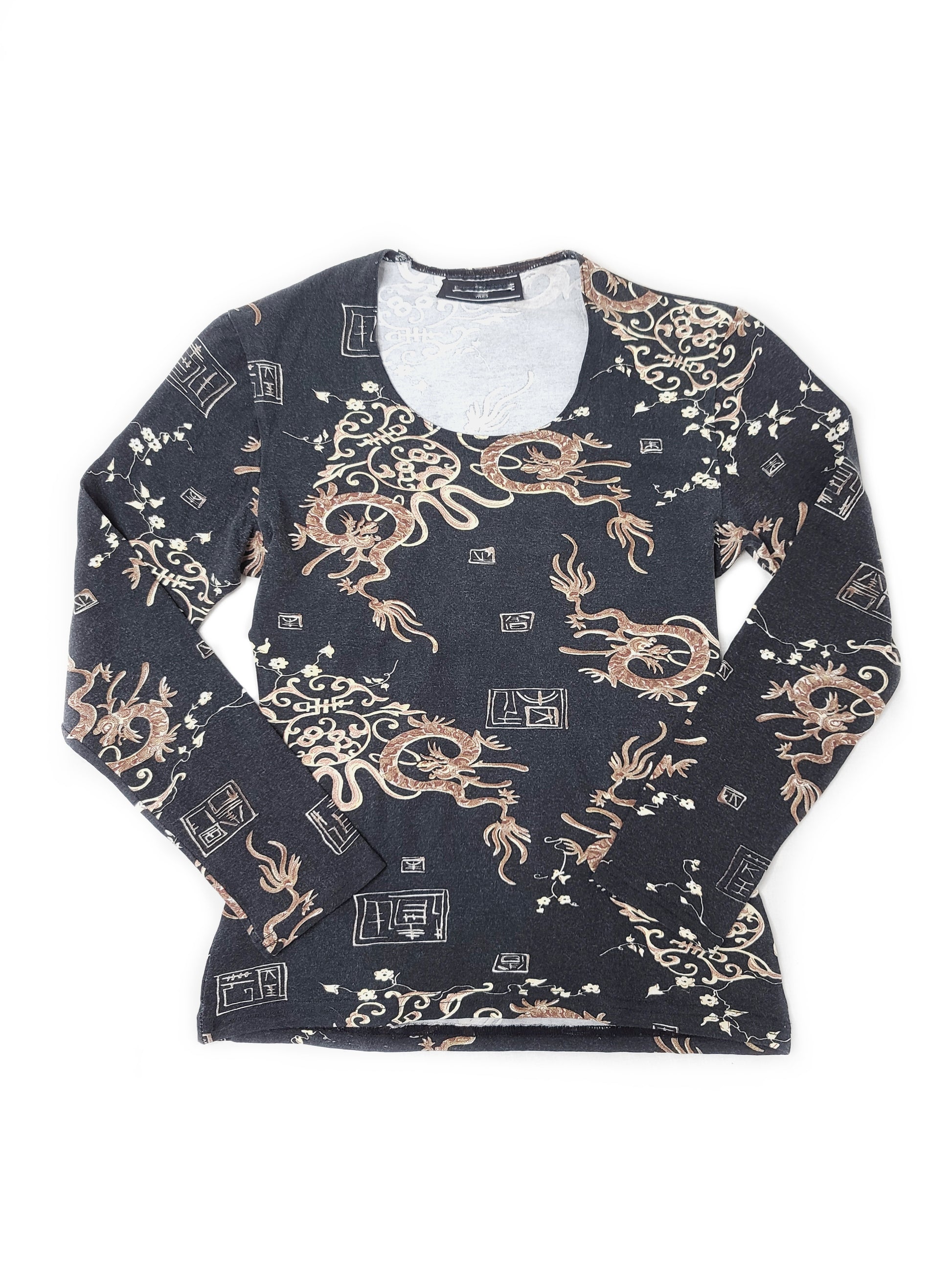 Top 90s grunge cybercore motif peinted asiatique dragon grunge