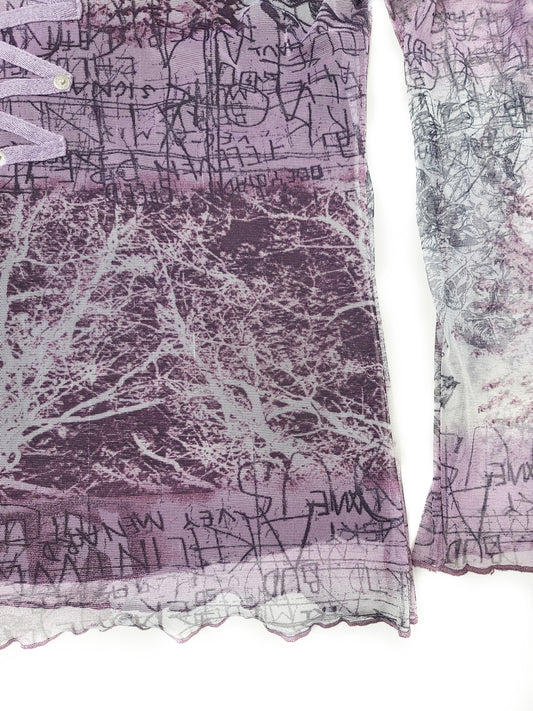 Aesthetic grunge mesh top