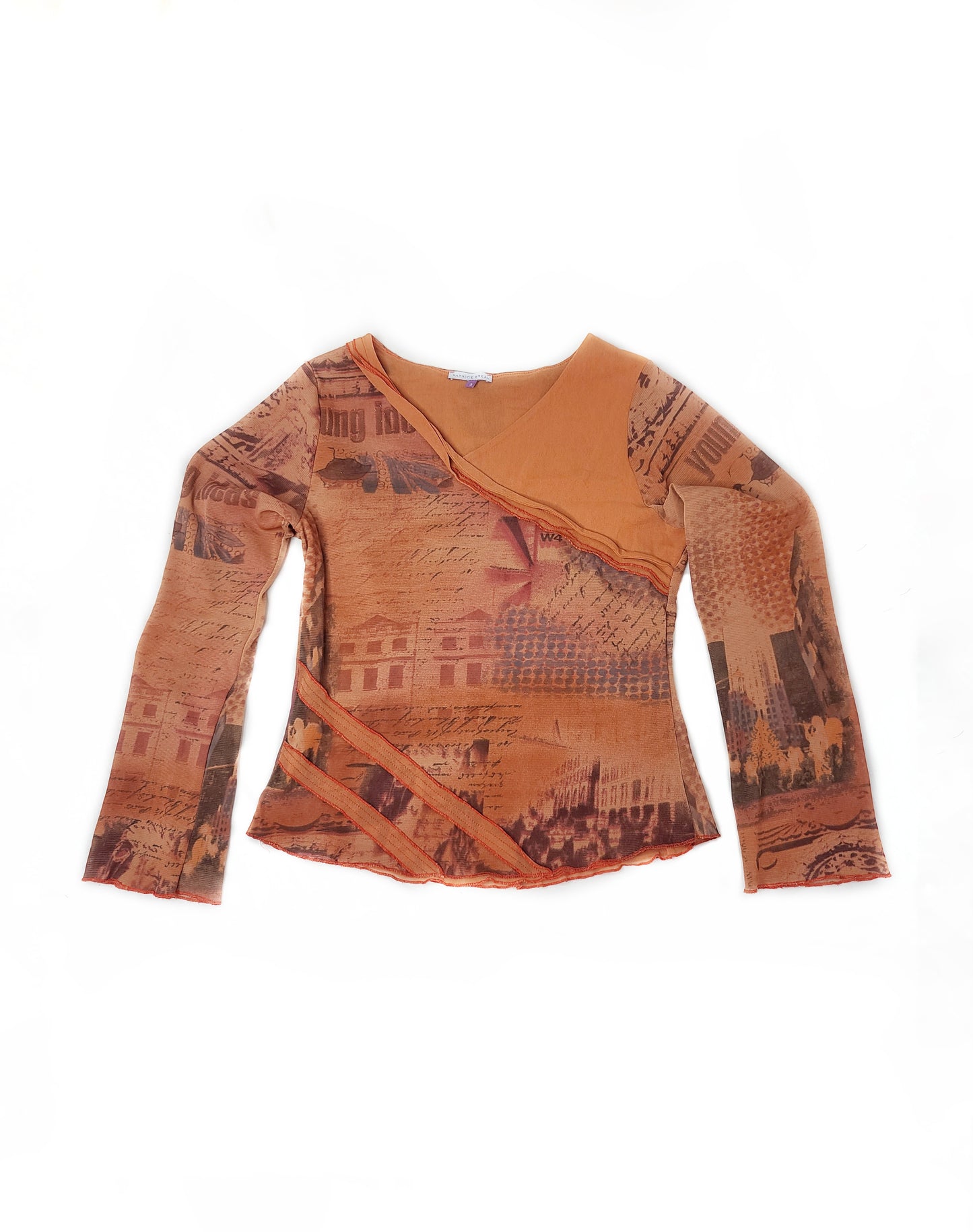 Y2k top mesh cybery2k printed imprime text photo bohem boho indie