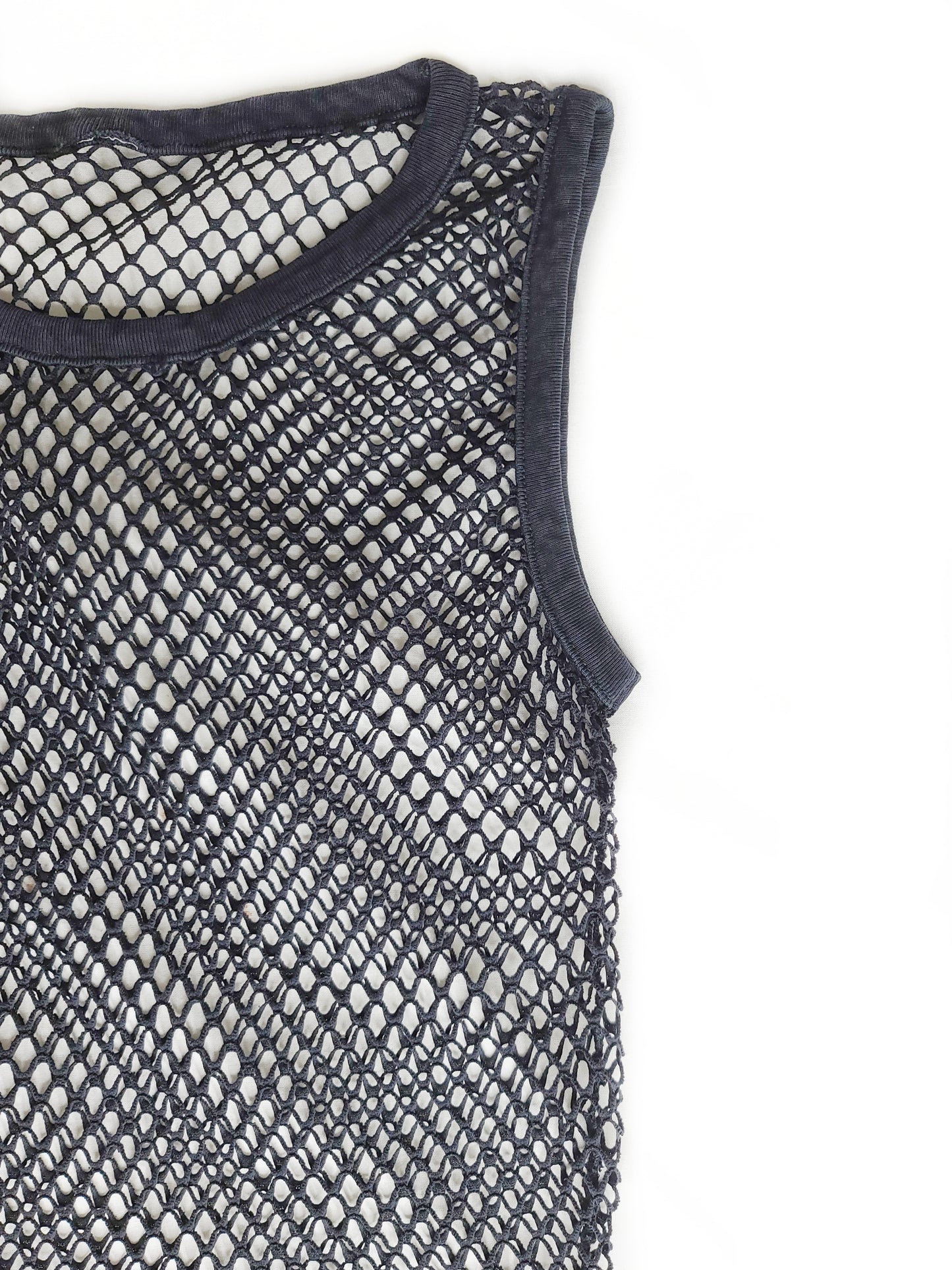 Black techwear mesh top