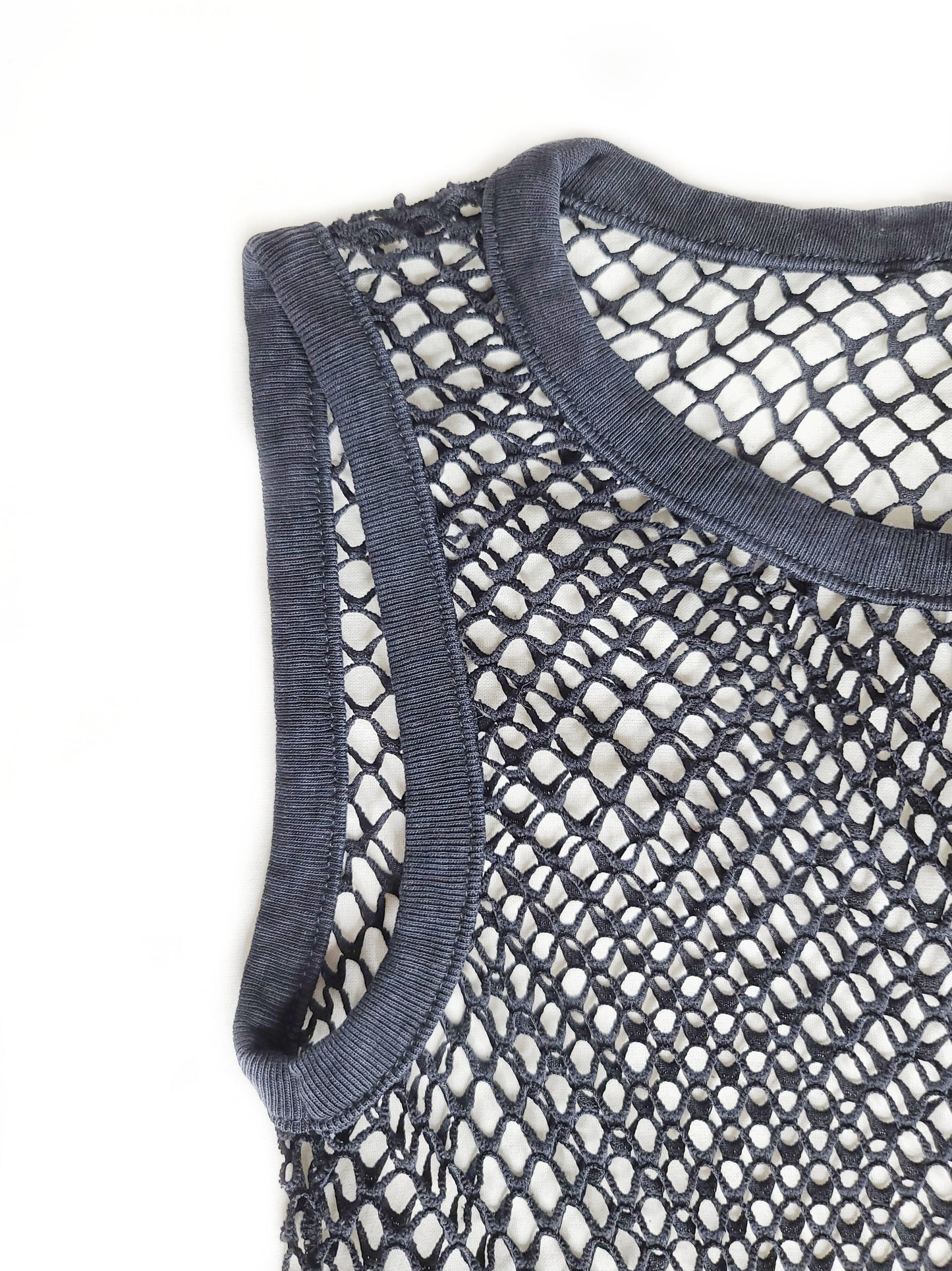 Black techwear mesh top