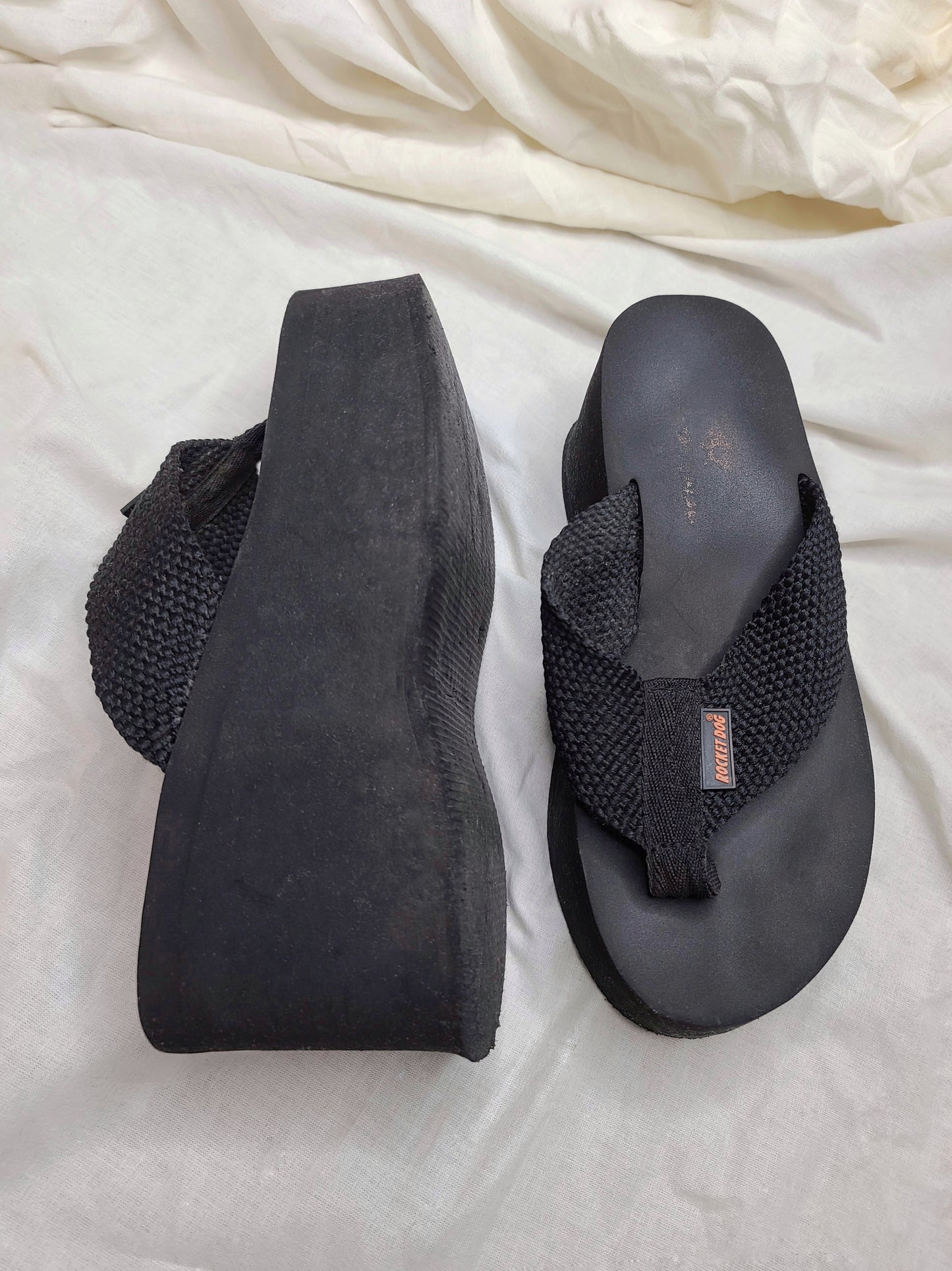 Black 90s platform sandals