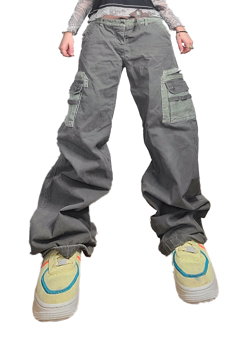 Baggy cargo kaki multipoches