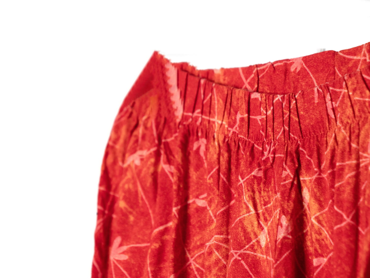 Jupe culotte rouge à fleurs - zimfriperie