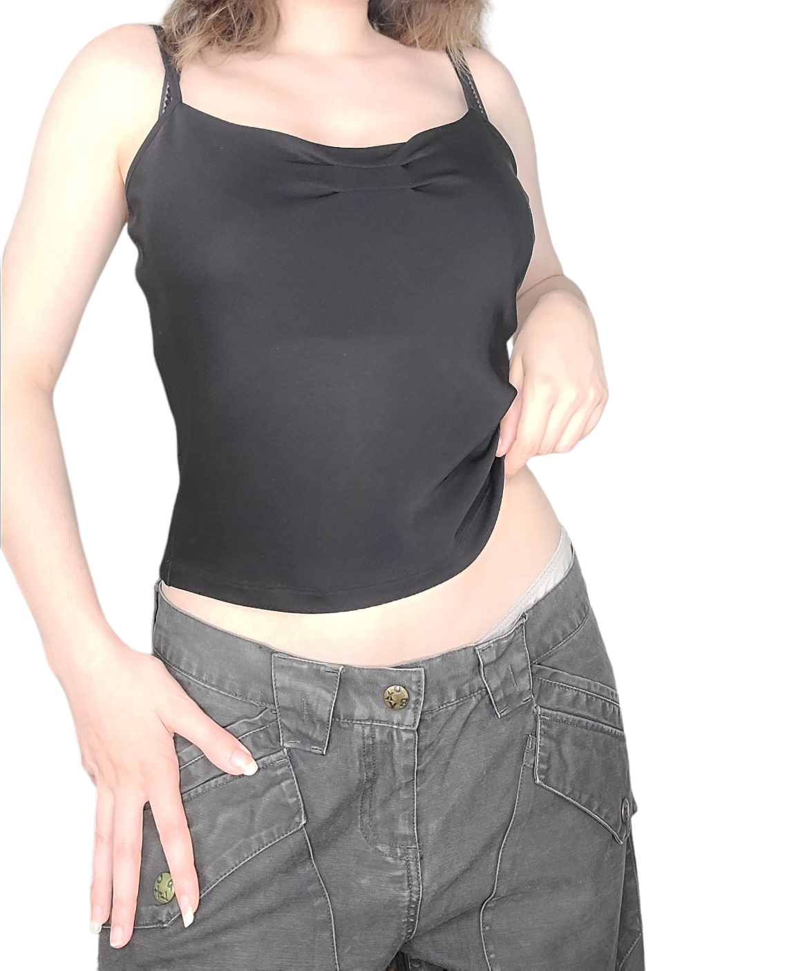 Top debardeur vintage y2k 2000s glam noir emo grunge 90s