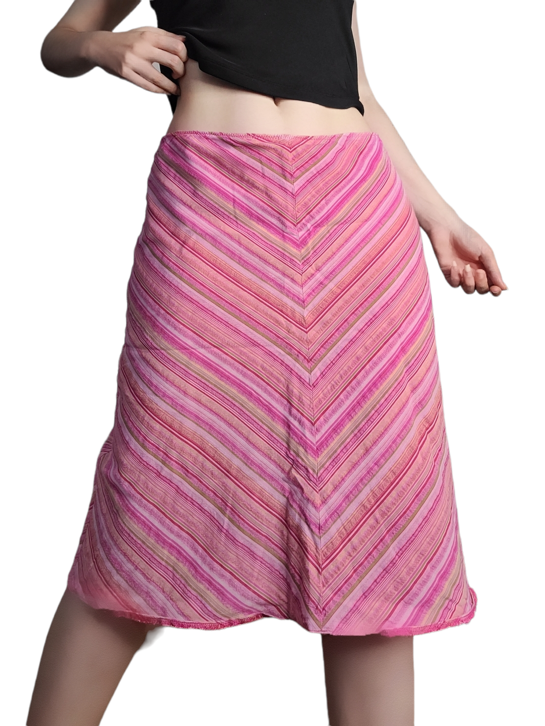 Vintage 90s pink striped skirt