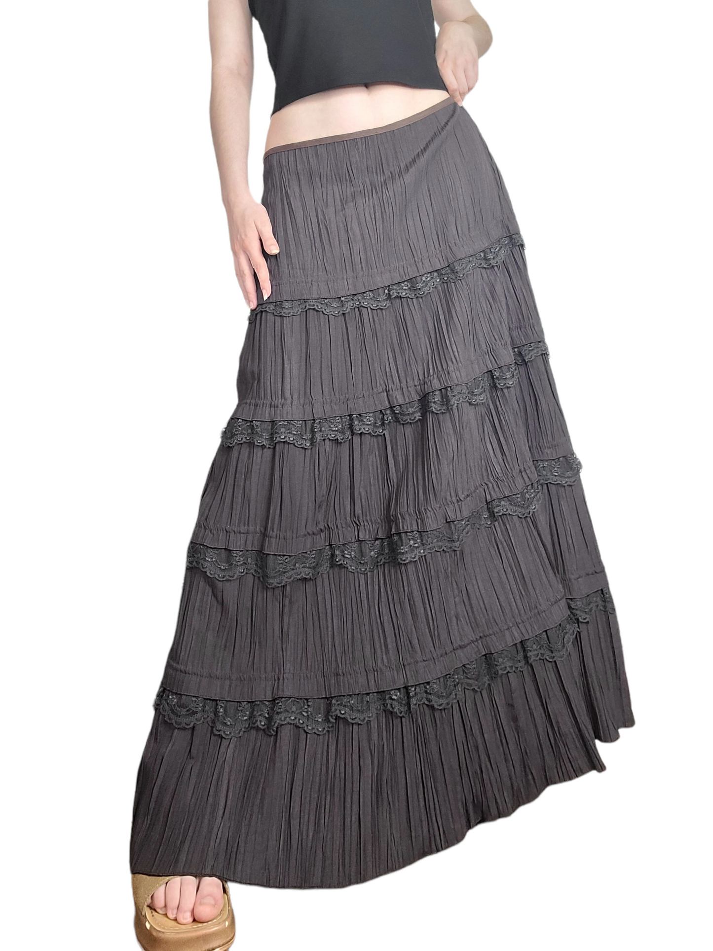 Long fairycore ruffle skirt