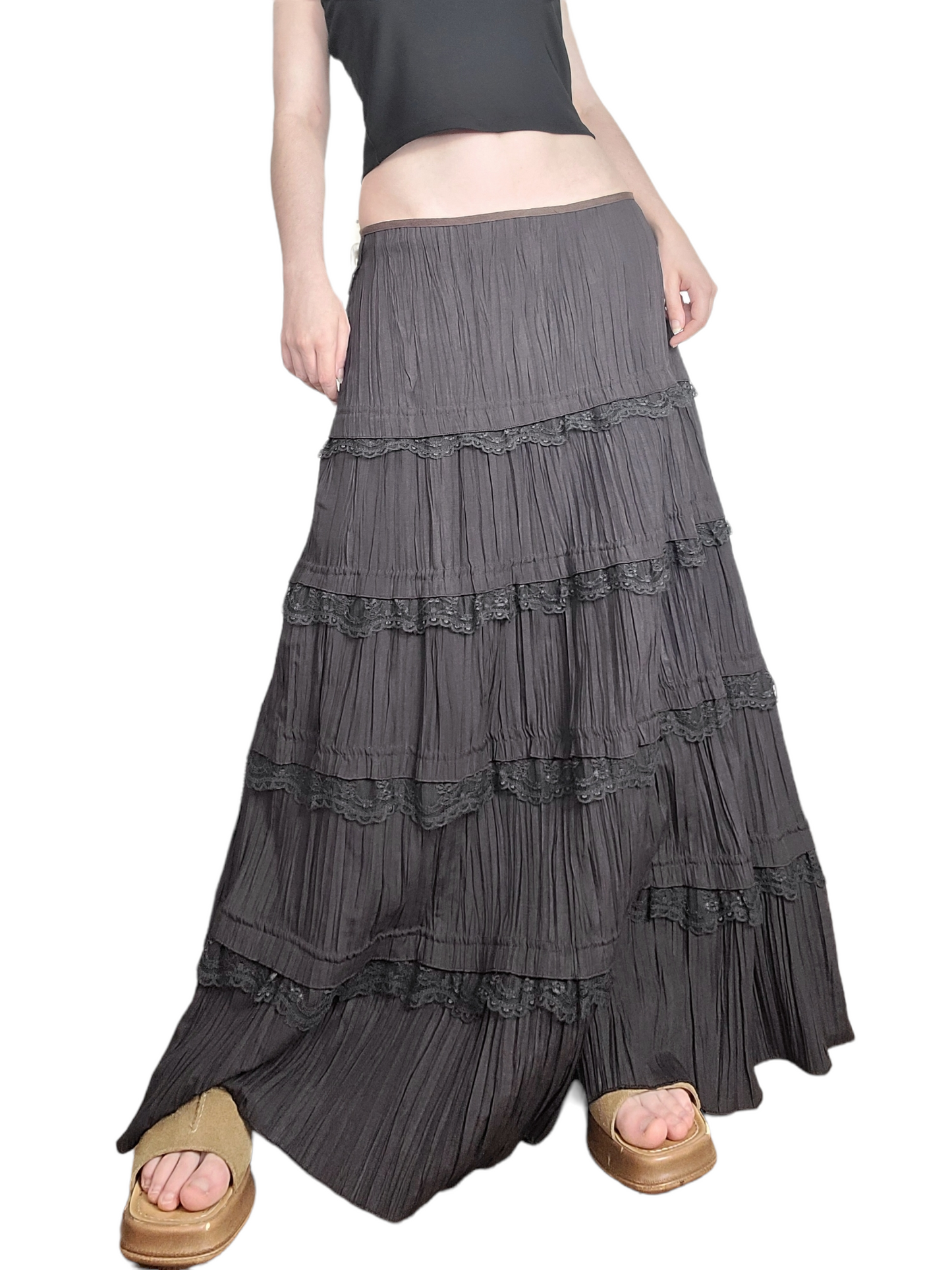 Long fairycore ruffle skirt
