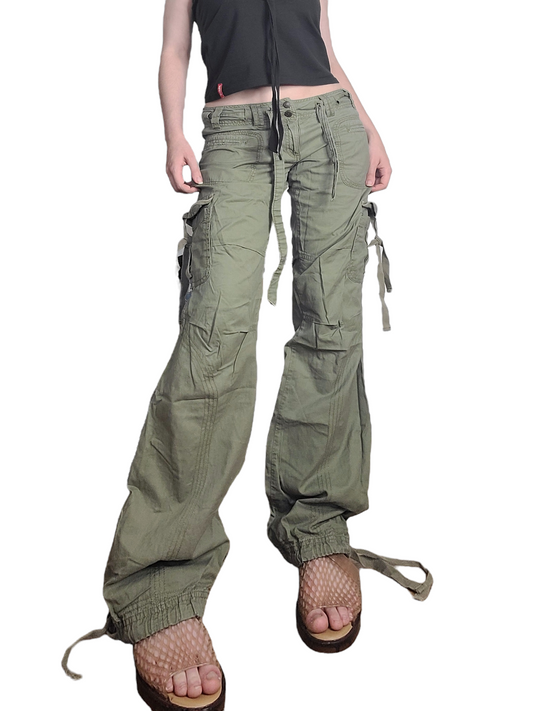 Cargo kaki vintage grunge 90s multipoche military skater