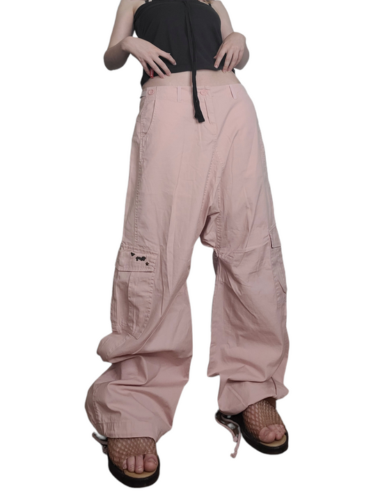 Baggy cargo 90s rose pastel