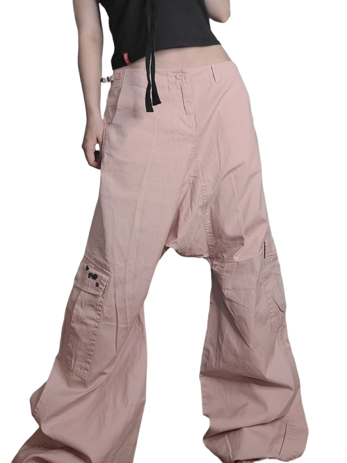 Baggy cargo 90s rose pastel