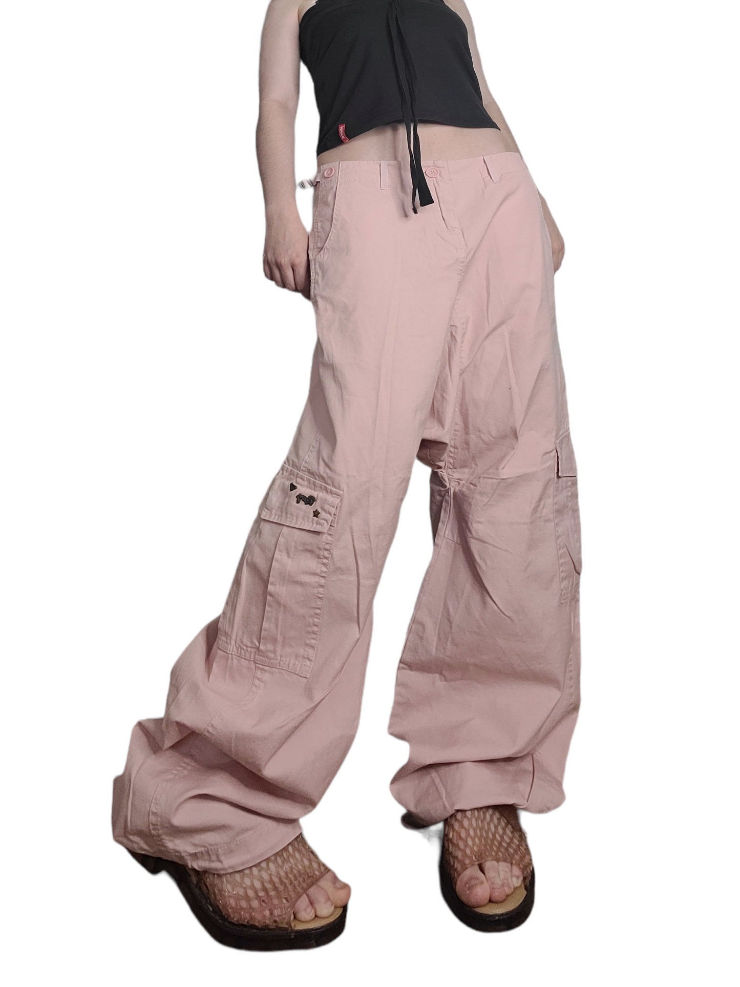 Baggy cargo 90s rose pastel