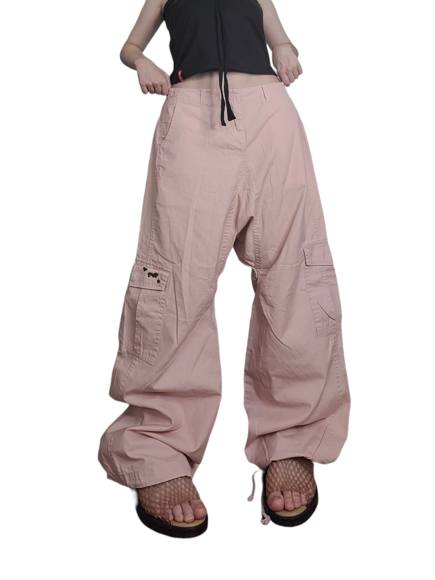 Baggy cargo 90s rose pastel