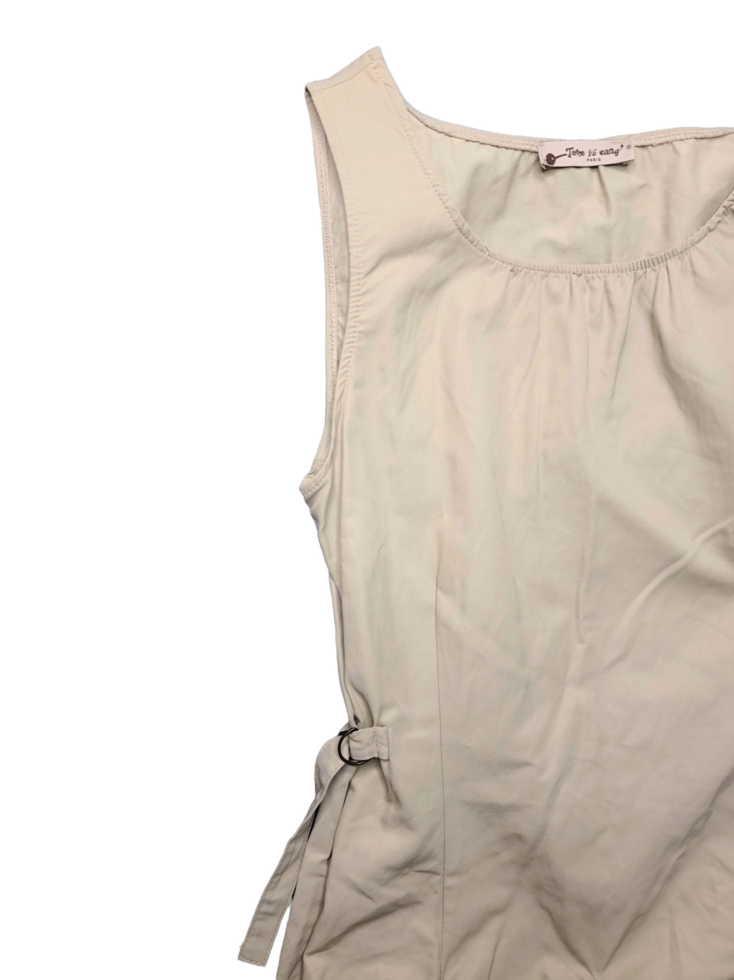 Futuristic techwear cream long dress