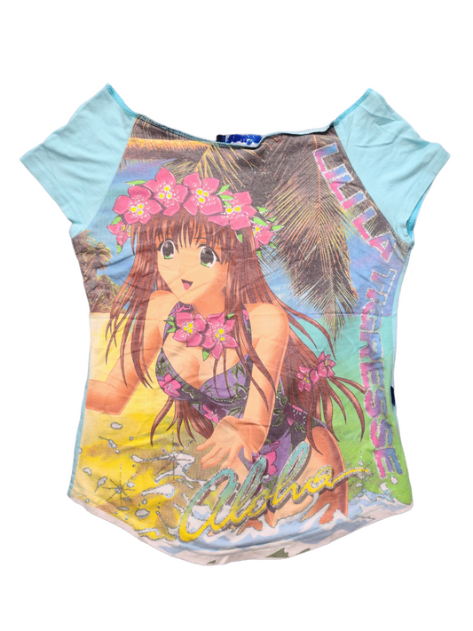 Top imprime y2k indie style manga anime archive fashion cute girly