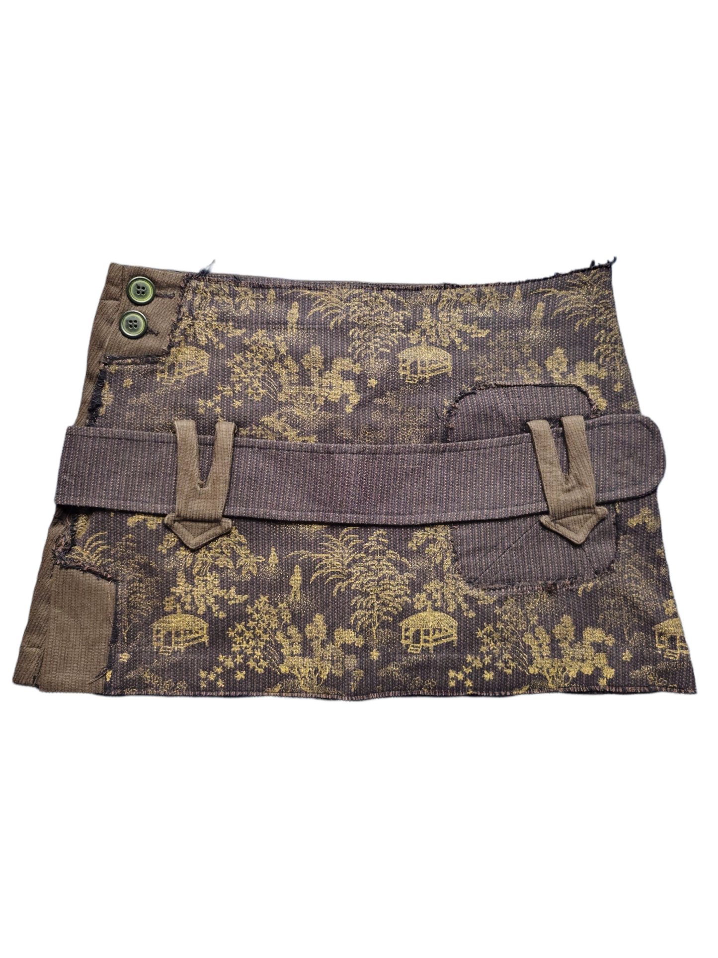 Harajuku patchwork mini skirt